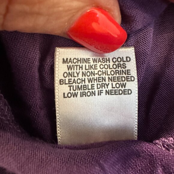 Women's Purple Tie-Dye 3/4 Sleeve Side Ruched Top Size Sm - Picture 6 of 8